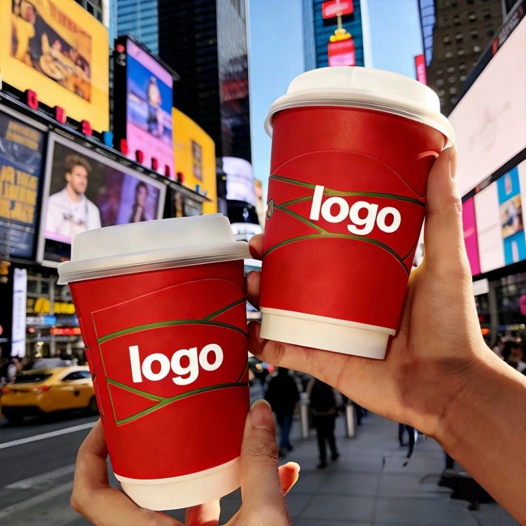 Custom Double-Walled Paper Coffee Cups with Lids | 12oz/16oz | Eco-Friendly | 3D Design