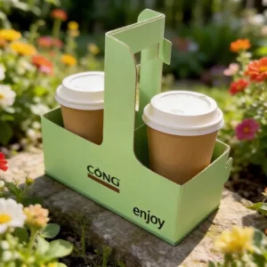 Custom Kraft Paper Coffee Sleeves & Carriers – Eco-Friendly Branding with Our 3D Mockup Tool